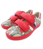 グッチ GUCCI × ヒグチユウコ スニーカー シューズ GGスプリーム ロゴ 総柄 ベルクロ 29 赤 レッド 茶 ブラウン /JS