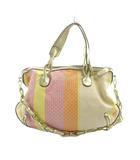 ロエベ LOEWE ボストン バッグ ハンド トート ショルダー 2WAY ロゴ アナグラム 総柄 キャンバス レザー マルチカラー ■GY18 /MQ