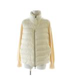 モンクレール MONCLER CARDIGAN TRICOT ダウンジャケット 長袖 切替 ジップアップ ロゴ S 白 ホワイト G20939B00030 /MQ ■GY18