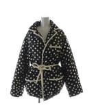 モンクレール MONCLER BRIGITTE ダウンジャケット 黒 ブラック ドット柄 水玉模様 パイピング ウエストベルト 00 XS 長袖 G20941A00006 /MQ ■GY18