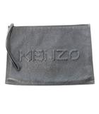 ケンゾー KENZO クラッチバッグ セカンドバッグ レザー 革 ロゴ型押し 黒 ブラック /CK2 ■GY18