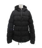 プラダスポーツ PRADA SPORT ダウンジャケット ジップアップ ヌートリアファー付 ナイロン 40 黒 ブラック 280949 /GV ■GY17