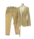 ドルチェ&ガッバーナ ドルガバ DOLCE&GABBANA スーツ セットアップ 上下 テーラードジャケット 絹 シルク シングル 2B 背抜き センターベント パンツ スラックス 42 M ベージュ /XZ ■GY18