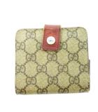 グッチ GUCCI 二つ折り財布 ウォレット 小銭入れあり レザー 革 PVC GGプラス GGスプリーム ロゴ 茶 ブラウン /CK25 ■GY11