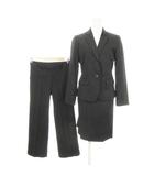 コムサイズム COMME CA ISM シングルスーツ セットアップ 上下 3点セット テーラードジャケット パンツ ミニスカート ストレッチ ストライプ S 黒 ブラック /AH25