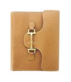 グッチ GUCCI ステーショナリー システム手帳カバー レザー 革 ビット ワンポイント 6リング 茶 ブラウン /CK28 ■GY17