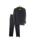 ブルックスブラザーズ BROOKS BROTHERS シングルスーツ 2点セット セットアップ テーラードジャケット 背抜き スラックス ストレート ストライプ 37SHT 31W 黒 ブラック /CK1 ■GY18