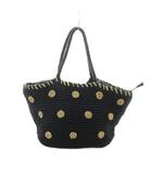 アニエスベー ボヤージュ Agnes b. VOYAGE かごバッグ トート ドット黒 ブラック ■GY18 /MQ