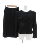 ジバンシィ GIVENCHY Nouvelle Boutique Reproduce by Daimaru AGNONA生地 ヴィンテージ セットアップ ジャケット スカート 12 黒 ブラック /UO ■GY18
