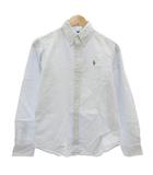ラルフローレン RALPH LAUREN タグ付き ボタンダウンシャツ ブラウス BD オックスフォード 6 ポニー刺繍 ストライプ 長袖 水色 ライトブルー /AE ■GY17