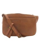 ショルダーバッグ レザー ロゴ 型押し 茶色 ブラウン /XZ ■GY11