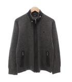 バーバリーブラックレーベル BURBERRY BLACK LABEL ニットジャケット ジップアップ ロゴ 刺繍 2 グレー /AE ■GY18