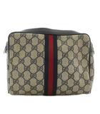 グッチ GUCCI オールドグッチ クラッチバッグ セカンドバッグ ポーチ GGスプリーム 総柄 ベージュ 紺 ネイビー 27 004 998 /XZ ■OH ■GY18