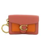 コーチ COACH ミニ タビー バッグ チャーム カラーブロック キーホルダー レザー ロゴ ゴールド金具 ピンク オレンジ 1614 /XZ ■GY18