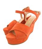 セルジオロッシ Sergio rossi ストラップサンダル スエード 36 オレンジ ウェッジソール /UO ■GY18