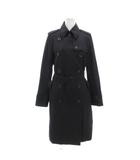 バーバリー ロンドン BURBERRY LONDON トレンチコート 38 裏地ノバチェック エポレット ミドル ハーフ丈 紺 ダークネイビー /AE ■GY18