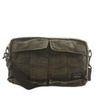 ポーター PORTER 吉田カバン 70周年記念モデル LOVE&PEACE ショルダーバッグ キャンバス 迷彩柄 カモフラ 総柄 ロゴ 茶色 ブラウン /XZ ■GY18