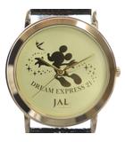  ジャンク品 DREAM EXPRESS 21 腕時計 ウォッチ クォーツ ラウンド ミッキー ディズニー レザーベルト ゴールド色 ■GY11 /MQ