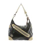 オロビアンコ OROBIANCO トートバッグ ショルダー 2WAY エナメル レザー ロゴ シルバー金具 茶色 ブラウン アイボリー /XZ ■GY18