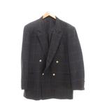 バーバリーズ Burberrys ヴィンテージ ダブル テーラード ジャケット ブレザー チェック ウール モヘア混 緑 茶 グリーン ブラウン マルチカラー /UO ■GY18