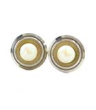  ノーブランド品 カフス アクセサリー パール 真珠 8mm ロゴ シルバー色 ■GY18 /MQ