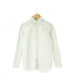 オックスフォードシャツ ボタンダウン 長袖 ポニーロゴ刺繍 ストライプ 男の子 ボーイズ 140 緑 グリーン /CK3 ■GY18