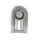 ミキモト MIKIMOTO ジャンク品 置き時計 ウォッチ クォーツ ローマン ロゴ 白文字盤 シルバー色 ■GY11 /MQ