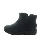 アグ オーストラリア UGG australia 1019063 CINDY シンディー ショートブーツ レザー ボア US7.5 24.5cm 黒 ブラック ■GY18 /MQ