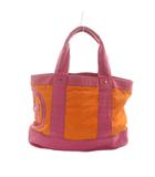 トリーバーチ TORY BURCH ハンドバッグ トート ロゴ キャンバス オレンジ ピンク ■GY11 /MQ