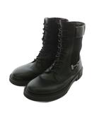 サルヴァトーレフェラガモ Salvatore Ferragamo IGLESIAS コンバットブーツ ショートブーツ レザー サイドゴア レースアップ ガンチーニ ロゴ 8.5 26.5cm 黒 ブラック /XZ ■GY18