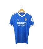 アディダスオリジナルス adidas originals サードユニフォーム サポータージャージ レアル マドリード ゲームシャツ 半袖 トレフォイル ロゴ エンブレム 刺繍 スリーストライプス 総柄 サッカー S 青 ブルー JV5845 /MN7 ■GY11