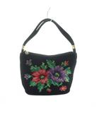 フェイラー FEILER ハンドバッグ 花柄 シュニール織 ロゴ 黒 ブラック ■GY11 /MQ