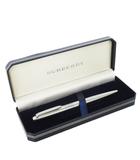 バーバリー BURBERRY ステーショナリー 文房具 筆記具 ボールペン ツイスト式 ノバチェック ロゴ刻印 筆記確認済 シルバーカラー /CK27 ■GY18