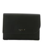 アニエスベー agnes b. XAW01-04 パスケース カードケース 名刺入れ 定期入れ 二つ折り レザー 黒 ブラック /XZ ■GY11