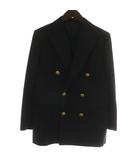 ラルフローレン RALPH LAUREN 紺ブレ ブレザー テーラードジャケット ウール ダブル 6B 総裏地 ノーベント 金ボタン 11 L 紺 ネイビー /XZ ■GY18