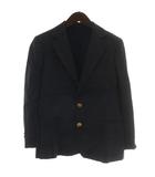 ラルフローレン RALPH LAUREN 紺ブレ ブレザー テーラードジャケット 麻 リネン シングル 2B 総裏地 センターベント 金ボタン 11 L 紺 ネイビー /XZ ■GY18