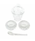 バカラ Baccarat シュガーポッド マスタードポット キャンドルホルダー スプーン 4点セット クリスタル クリア /XZ ■GY18