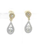 スワロフスキー SWAROVSKI イヤリング アクセサリー 両耳用 クリップ式 ラインストーン クリスタル ロゴ ティアドロップ ゴールド色 ■GY11 /MQ