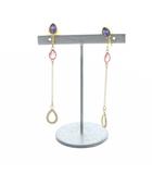 スワロフスキー SWAROVSKI イヤリング アクセサリー 両耳用 クリップ式 ロング ラインストーン ゴールド色 ■GY11 /MQ