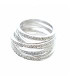 スワロフスキー SWAROVSKI 指輪 リング アクセサリー スパイラル ラインストーン ロゴ 55 14号 シルバー色 ■GY11 /MQ