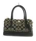 コーチ COACH ハンドバッグ ショルダー 2WAY キャンバス レザー シグネチャー 総柄 ロゴ 黒 ブラック /XZ ■GY18