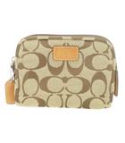 コーチ COACH ポーチ キャンバス レザー 革 ロゴ シグネチャー 茶 ブラウン /AO16 ■GY11