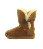 アグ オーストラリア UGG australia BAILEY BUTTON 5803W ムートンブーツ ショート ロゴ ボア スエード US6 23cm 茶 ブラウン ■GY18 /MQ