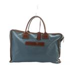 フェリージ Felisi トートバッグ ハンド ナイロン レザー  型押し ロゴ 青 ブルー ■GY18 /MQ