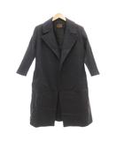 ロエベ LOEWE スプリングコート チェスターコート ビッグカラー コットンスエード ボタンレス チャコールグレー /JS ■GY18