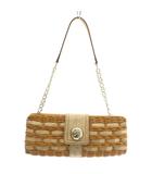 ケイトスペード KATE SPADE かごバッグ ハンドバッグ ワンショルダー レザー チェーン 茶色 ブラウン ゴールド色 PXRU1541 /XZ ■GY11