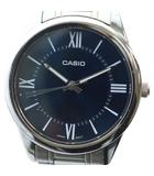 カシオ CASIO MTP-V005 腕時計 ウォッチ クォーツ ロゴ ローマン 青文字盤 シルバー色 ■GY18 /MQ