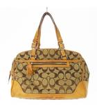 コーチ COACH ハンドバッグ ミニボストン キャンバス レザー 革 シグネチャー タッセル 茶 ブラウン 6828 /CK15 ■GY18