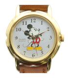 セイコー SEIKO V501-0170 ALBA アルバ 腕時計 ウォッチ クォーツ Disney ディズニー ミッキー 白文字盤 ゴールド色 ■GY18 /MQ