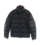 プラダ PRADA SGJ258 ダウンジャケット ジップアップ トライアングル 三角 プレート ロゴ 46 M 黒 ブラック ■GY18 /MQ